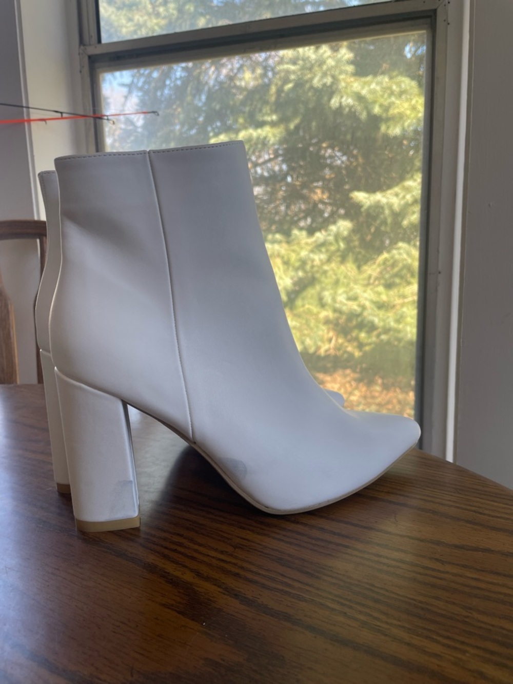 White Women's High Heel Ankle Boots - Classic Chic